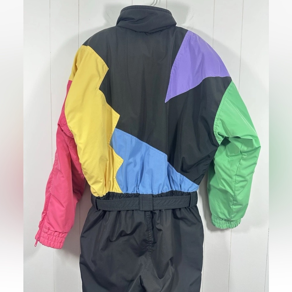 Mistral Ski Suit Snowsuit Sz 14 Big 80’ One Piece Post Modern Snow Color block - Picture 7 of 16